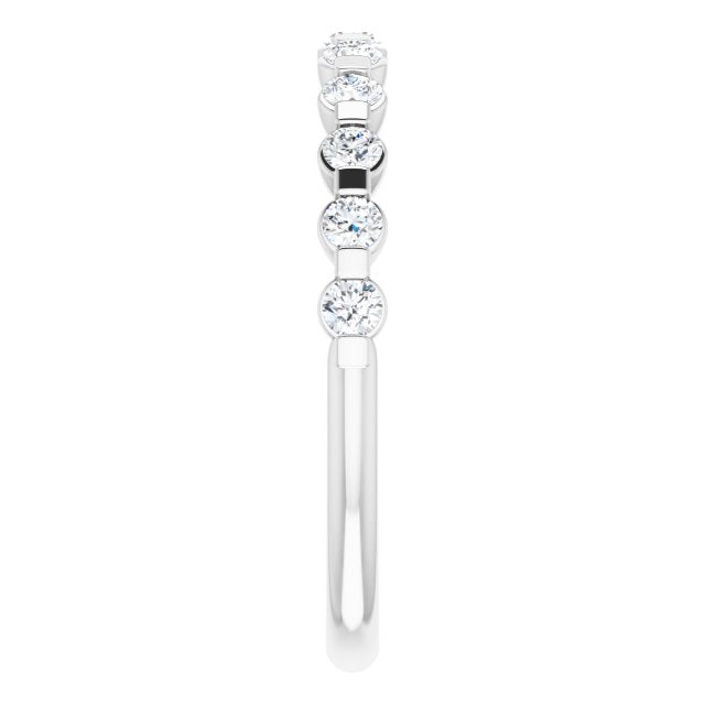 0.34 ct. Round Cut Bar Set Diamond Wedding Band-VIRABYANI